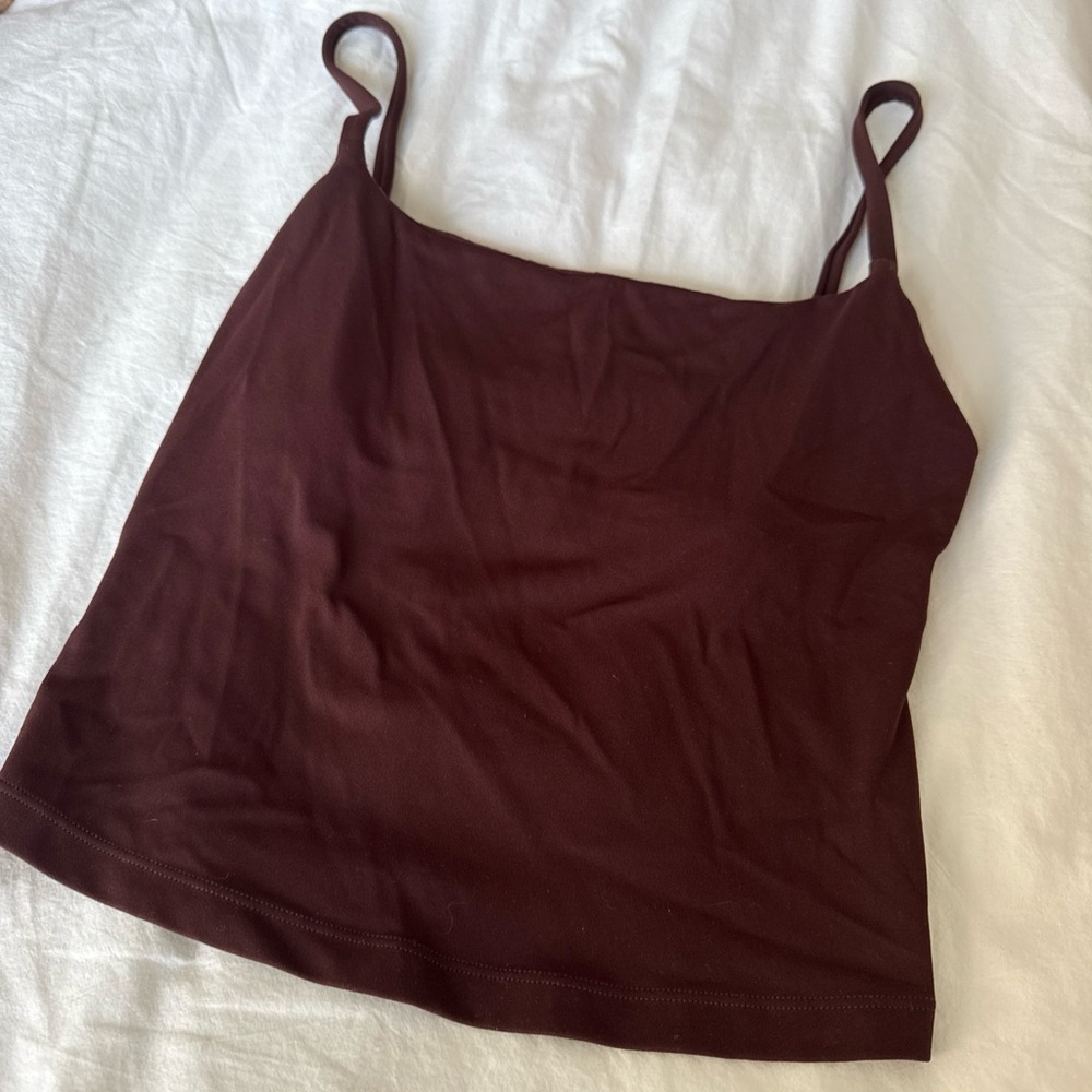 Source Unknown Wine Spaghetti Strap Tank Top